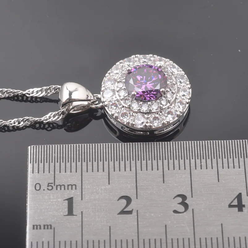 Наборы свадебных ювелирных изделий фиолетовые хрустальные бусы для женщин