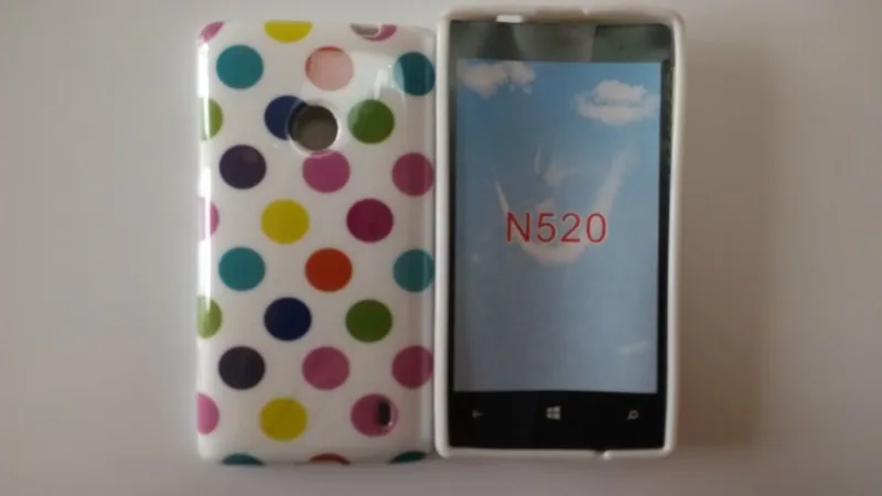 Мягкий чехол в горошек из ТПУ для Nokia Lumia 520 OEEKOI бесплатная доставка | Мобильные