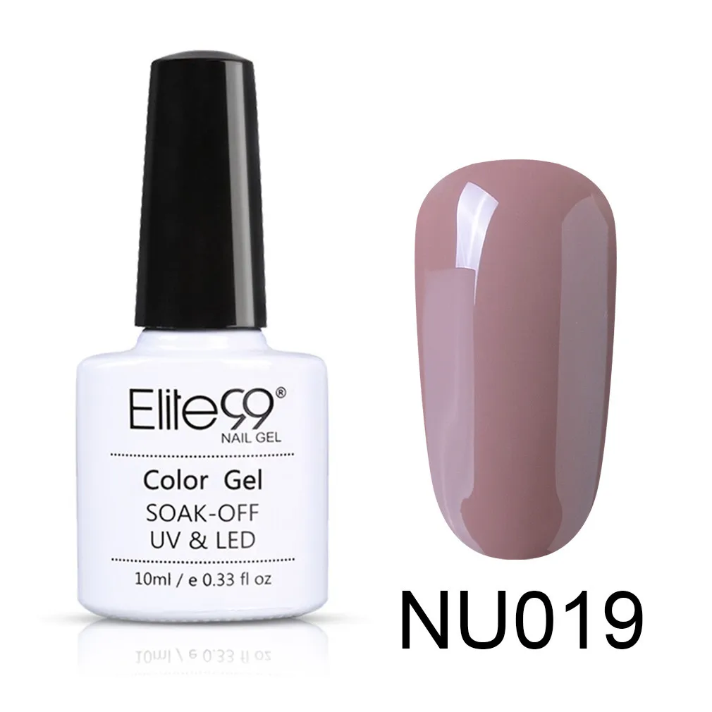 NU019 Elite99, телесный цвет, 10 мл, Гель-лак Vernis, Полупостоянный УФ-гель для дизайна ногтей, Гель-лак, впитываемый, для ногтей, грунтовка, Гель-лак - Цвет: NU019