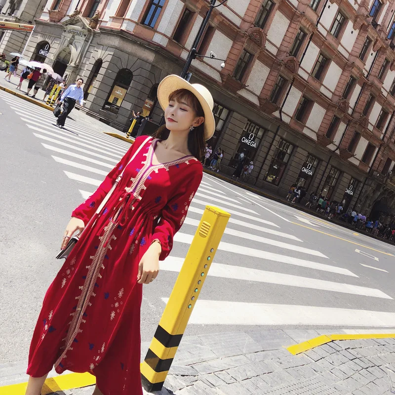 Платье для женщин 2018 повседневное Новое Хлопковое платье ТРАПЕЦИЕВИДНОЕ с