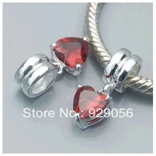 Free shipping 1pcs/lot European 925 Sterling Silver Love charm links with red heart dangle beads | Украшения и аксессуары