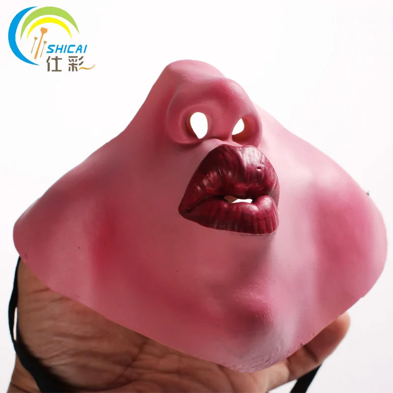 Зеленая и целованная латексная полумаска для лица рождественское Хэллоуин