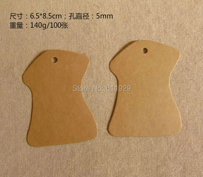 

free shipping blank clothing shape kraft paper tags 6.5x8.5cm/baking price tags/gift packing labels/garment tag 300 pcs a lot
