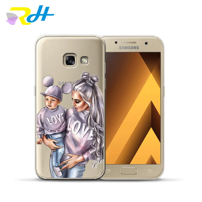 Soft TPU Cover for Samsung Galaxy A7 2018 Coque Etui Baby Mom Girl A10 20 30 40 50 70 A6 A8 Plus Case | Мобильные телефоны и