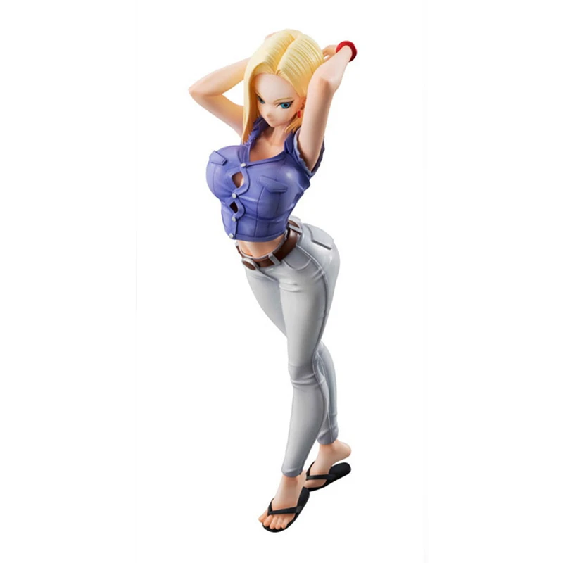 20cm Anime Dragon Ball Z Glitter &amp Glamours Android NO. 18 Lazuli Jeans Ver PVC Action Figure Collection doll Model sexy Toys | Игрушки и