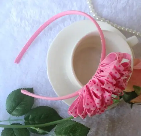 

20pcs Free shipping Girls Ribbon Flower Hair Hoop ABS Plastic Headband Gymboree Ribbon Hair Accesorie Headband
