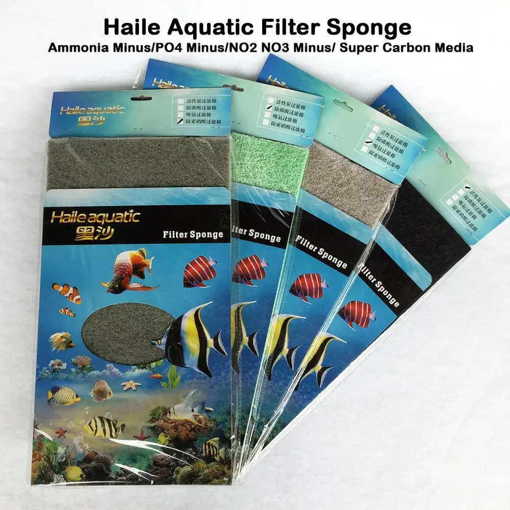 Haile Aquatic PO4 аммиак NO2 NO3 минус Супер Активированный уголь медиа фильтр губка 18
