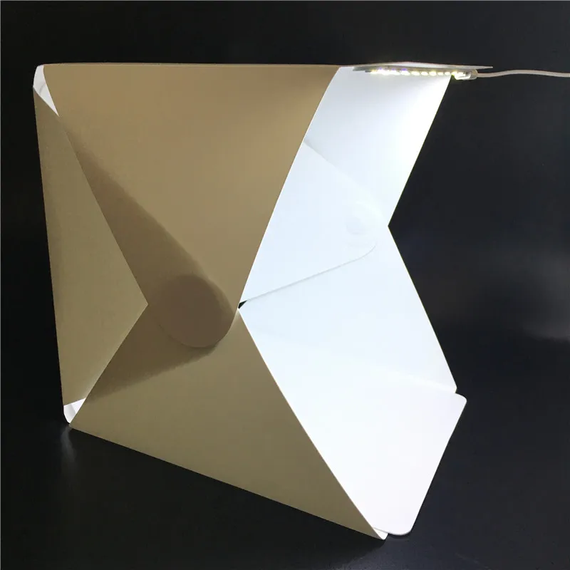 Light box Портативный мини складной студийный Портативный фотостудия складной софтбокс со светодиодным светильник черный белый мягкий светильник - Цвет: Light box