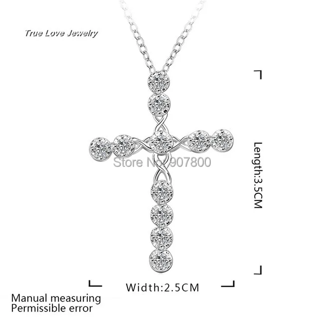 N668 новый дизайн серебряная подвеска с крестом и цирконием модные украшения