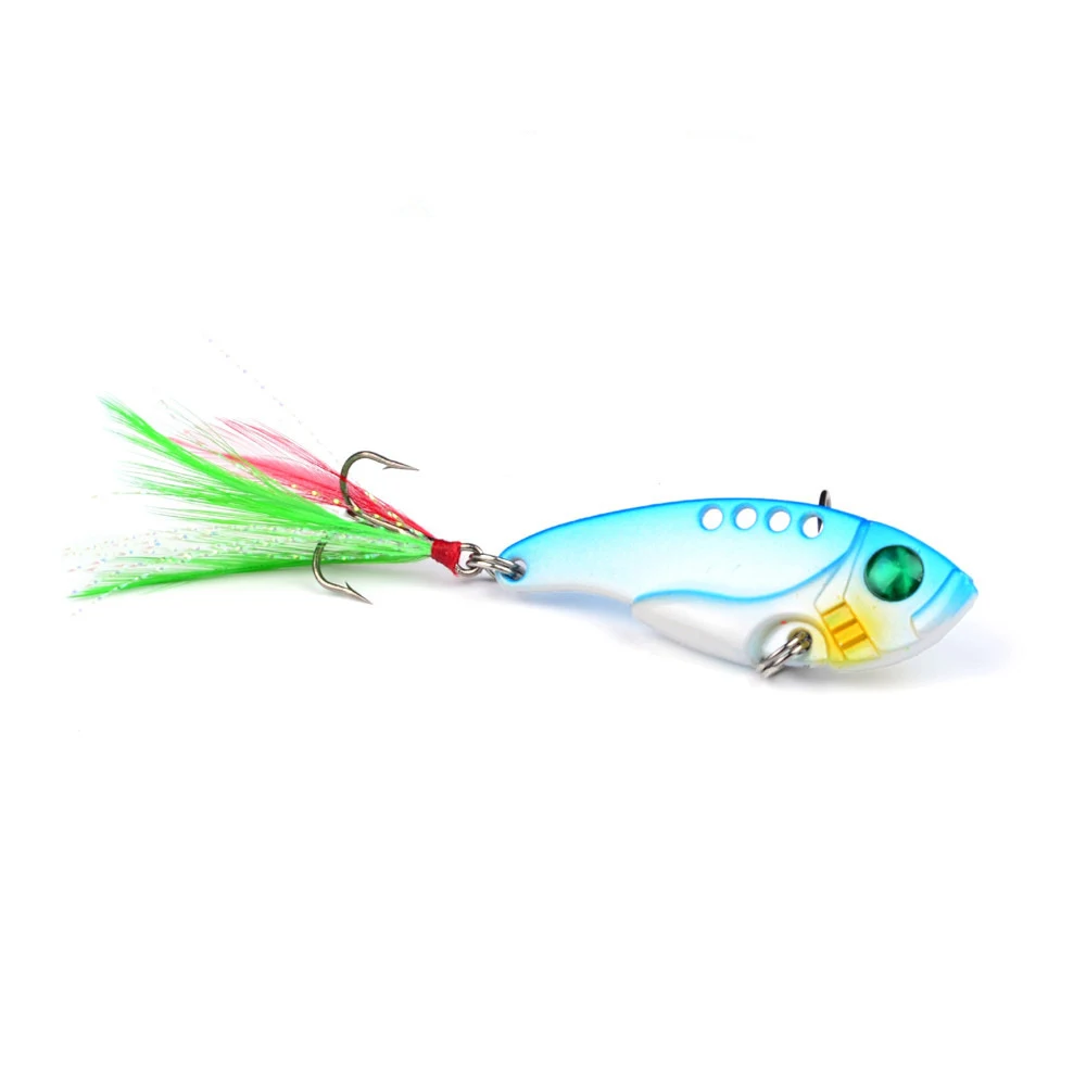1PCS 11G 5.5CM Artificial bait metal sequins VIB lures 8 color green 3D eyes fishing | Спорт и развлечения