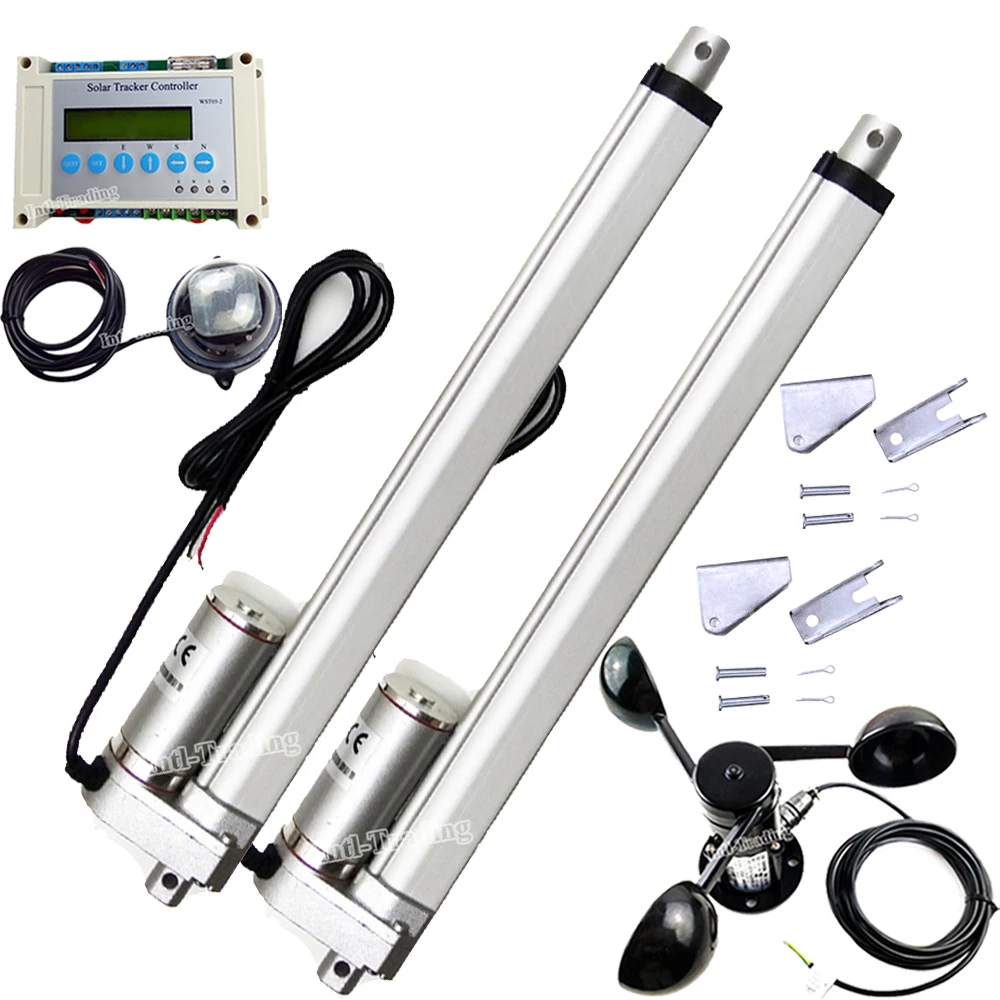 Электрический двухосевой Солнечный трекер + 12-дюймовый линейный привод