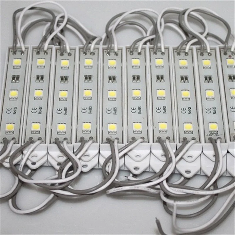 20 шт./лот 5050 3Led модули водонепроницаемый IP65 DC12V белый/теплый белый светодиодные модули для подсветки рекламный щит экран окно