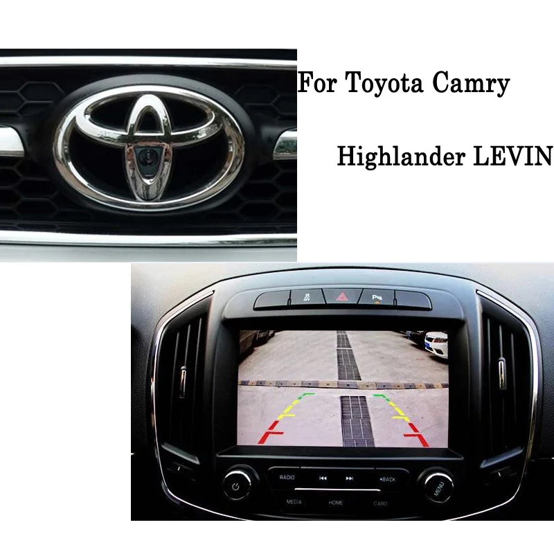 Автомобильная парковочная камера с логотипом переднего вида для Toyota Camry Highlander LEVIN