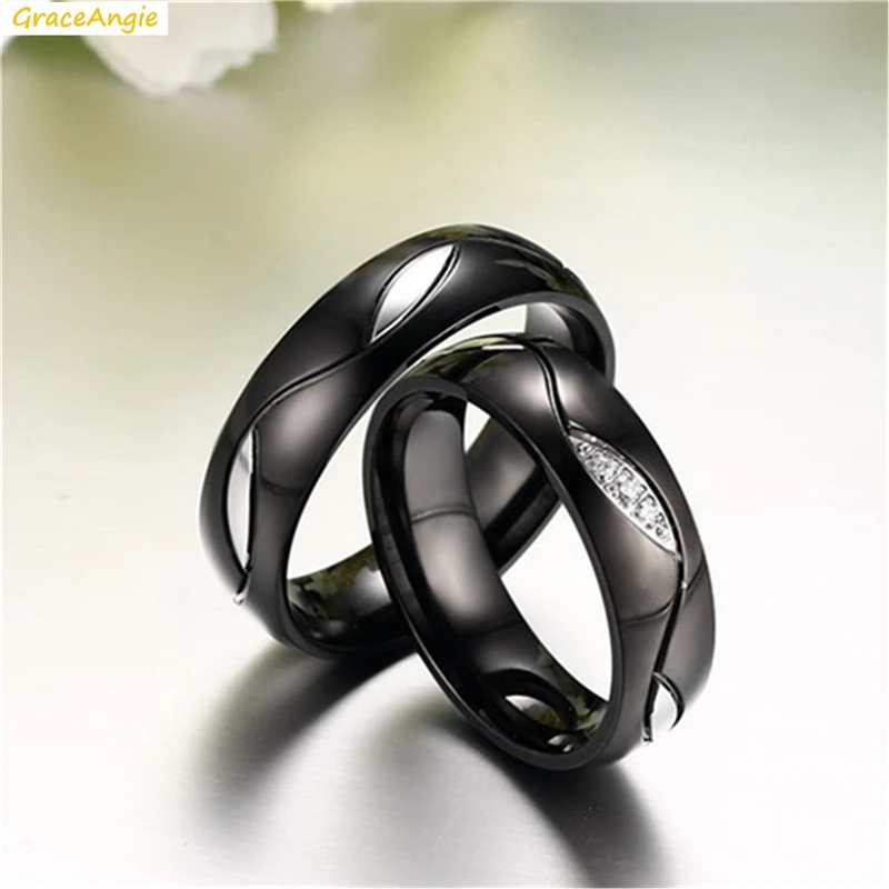 Кольцо GraceAngie из титановой стали для влюбленных пар 1 шт.|titanium steel|couple ringsring titanium |