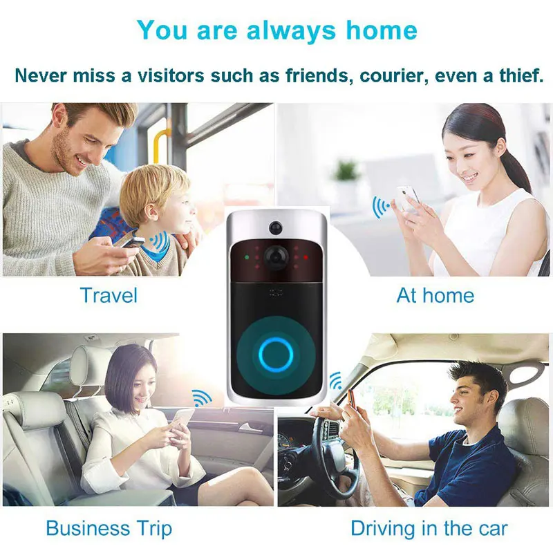 Умный видеодомофон с Wi Fi дверной звонок функцией ночного видения ИК сигнализация