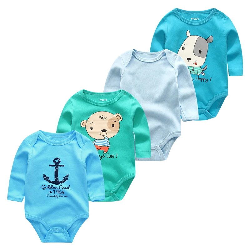 Summer New style baby rompers Long sleeve Newborn Infant Baby Boy Girl clothes Cute Cartoon Printed Jumpsuit Climbing Clothing | Детская