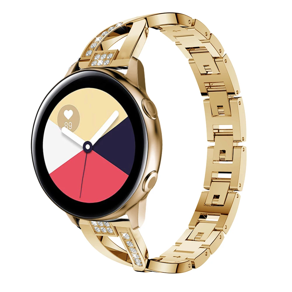 Fashion 20mm Bracelet for Samsung Gear S2 Women Band with Rhinestone Strap For Galaxy Watch Active wristband Accessories | Наручные часы