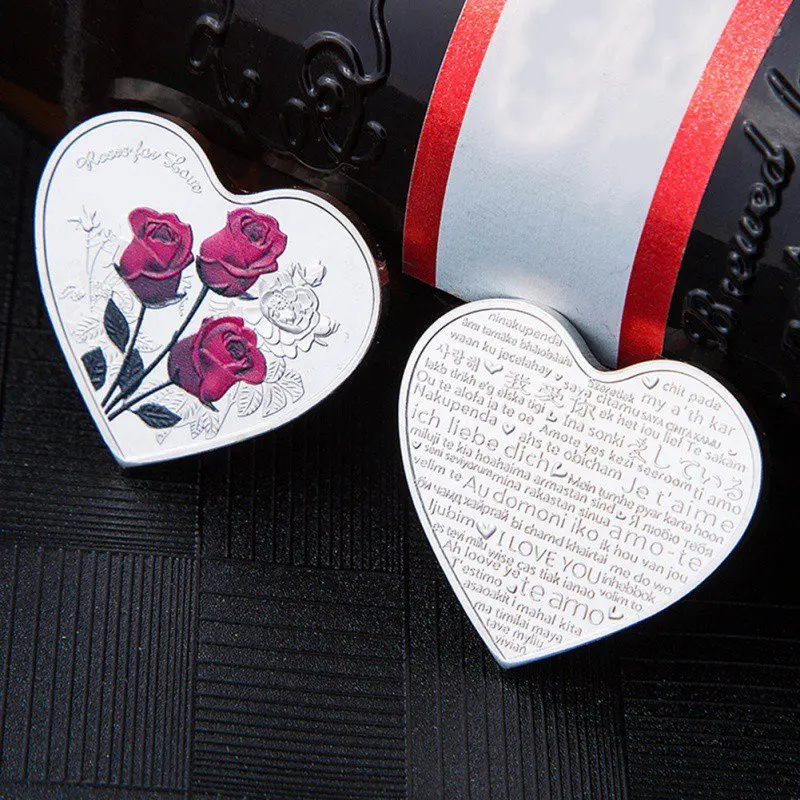 Сердце Роза День Святого Валентина памятная монета I Love You эмуляция День Святого Валентина игра валюта