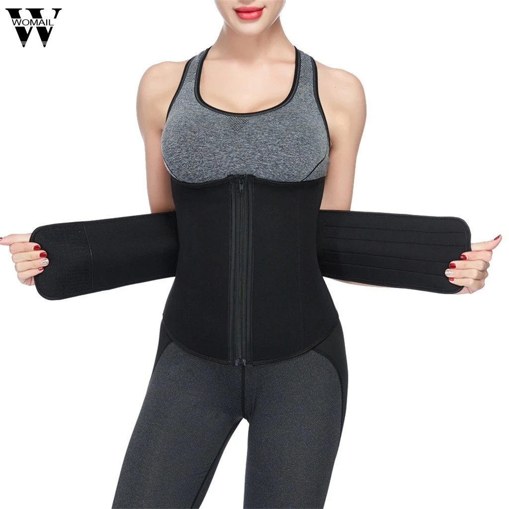 Womail 1 шт. Body Shaper Похудения Для женщин грудью Однотонная одежда молния Спорт корсет-тренажер для талии корсеты формочек Корректирующее белье DEC25