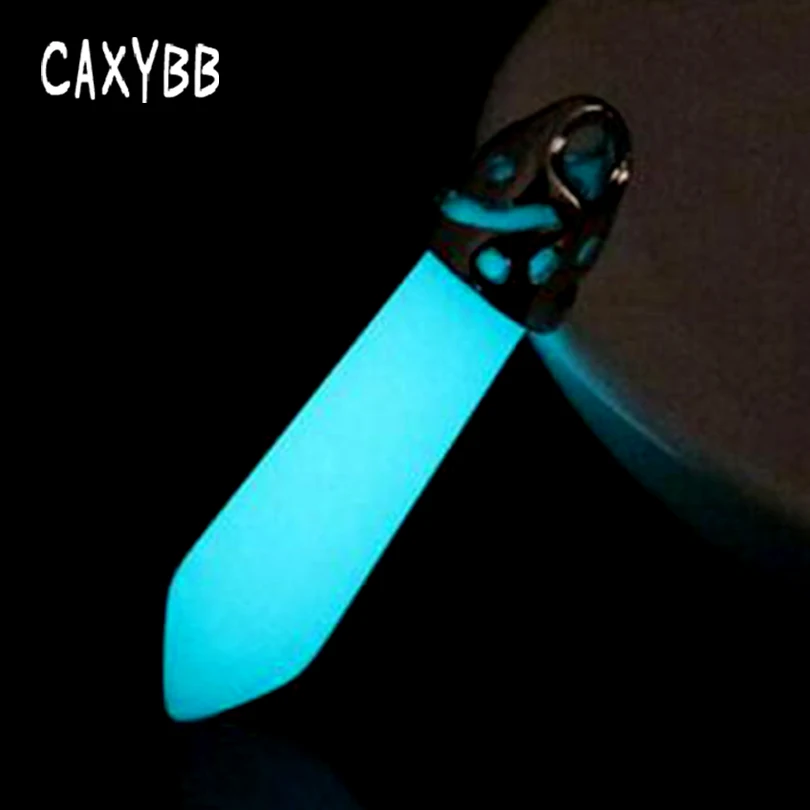 Caxybb световой камень гексагональной Колонка флуоресцентный Цепочки и ожерелья