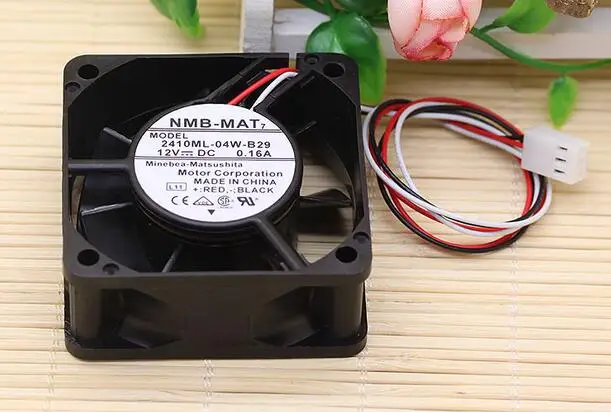 Оригинальный прочный трехпроводной двойной шариковый вентилятор NMB 2410ML-04W-B29 6025 6