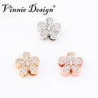 Vinnie дизайн ювелирные изделия горный хрусталь цветок слайдер подходят для хранения браслетов Кристалл слайдеры ключи для обертывания браслета 10 шт.лот