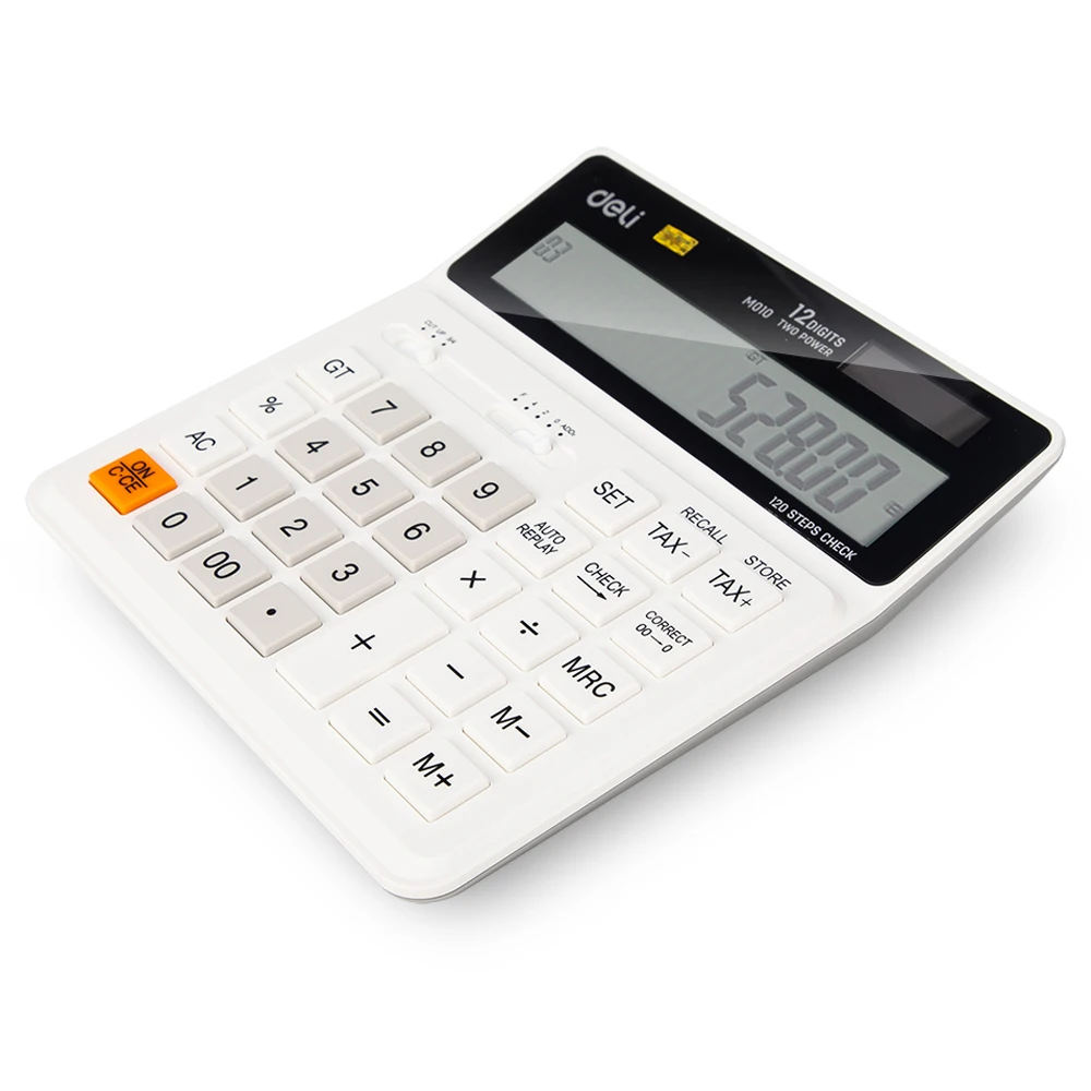 Калькулятор Deli Tax 120 шагов EM010 черный/белый 12 цифр | Компьютеры и офис