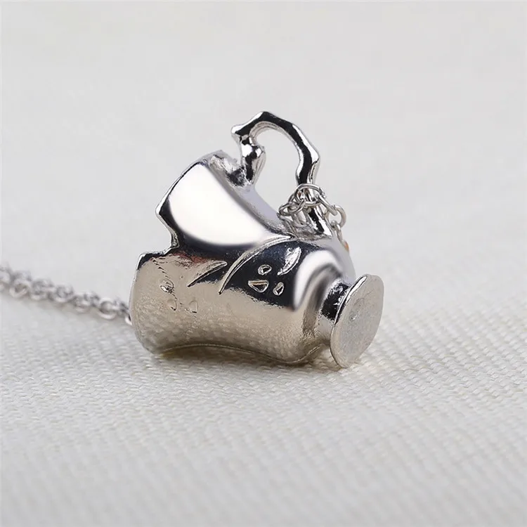 QIANKE Fashion Broken Cup Zinc Alloy Pendant Necklace for Women Girl Simple Once Upon A Time Beauty and The Beast Gift | Украшения и