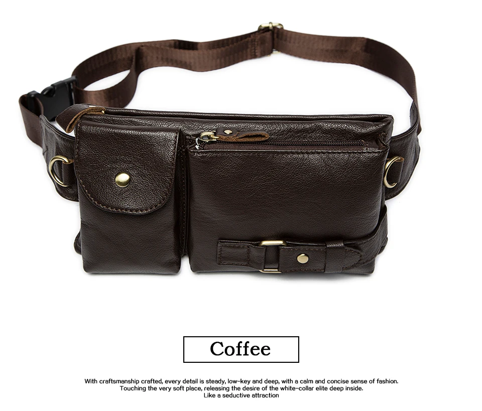 MVA Casual Men Waist Pack Genuine Leather Men`s Chest Bag Men Leather Messenger Bag Cow Leather Coin Purse Bags