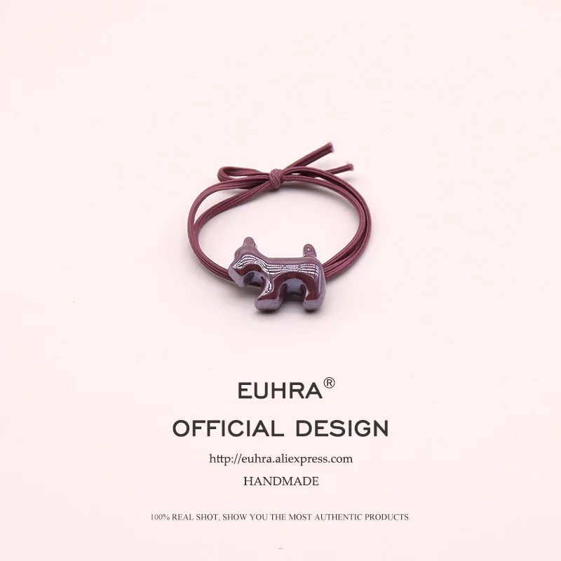 EUHRA 5 цветов эластичный щенок собака породы Шнауцер жевательная резинка для женщин лента для волос Детская резинка высокая эластичность - Цвет: Color 4