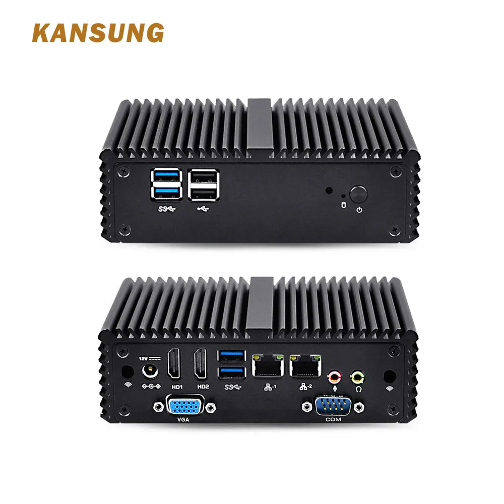 Verkaufen Mini PC Celeron J3060 Fanless 2 Lan 3 Display COM X86 Linux Als Firewall Router Motherboards Micro Computer Günstige Mini PC