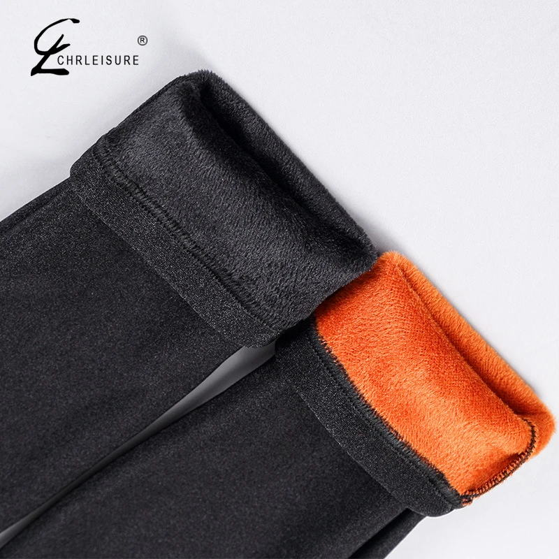 Chrleisure S-3XL зима Леггинсы Для женщин теплые толстые леггинсы бархатные Размеры