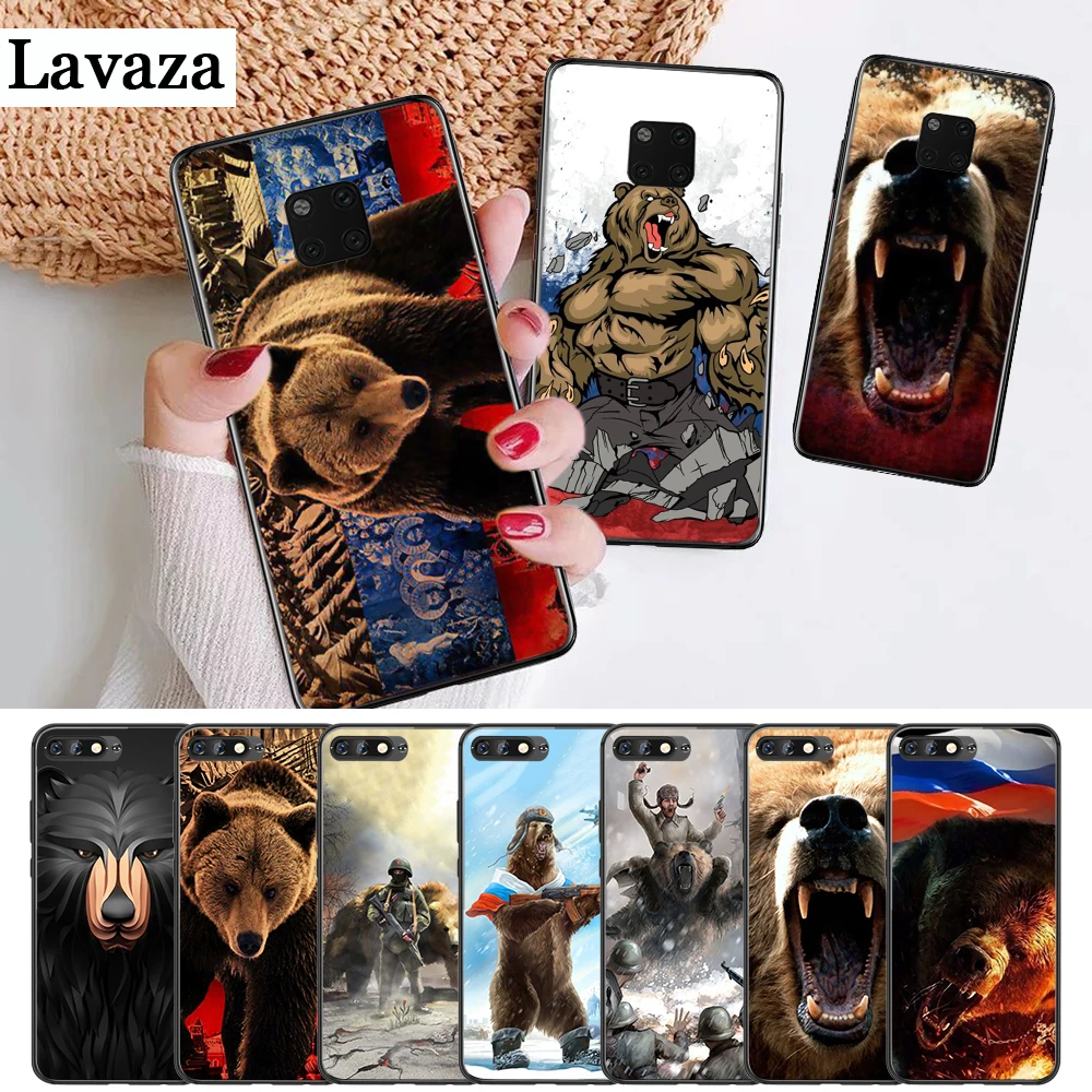 Силиконовый чехол с черным медведем для Huawei Mate 10 Pro 20 30 Lite Y5 Y6 Y7 Y9 Prime 2019 2018