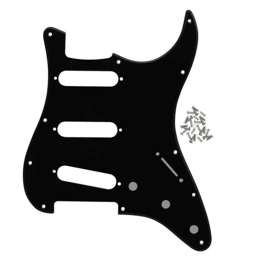 Новый черный 1Ply SSS 11 отверстий для электрогитары Pickguard ST Scratch Plate с монтажными