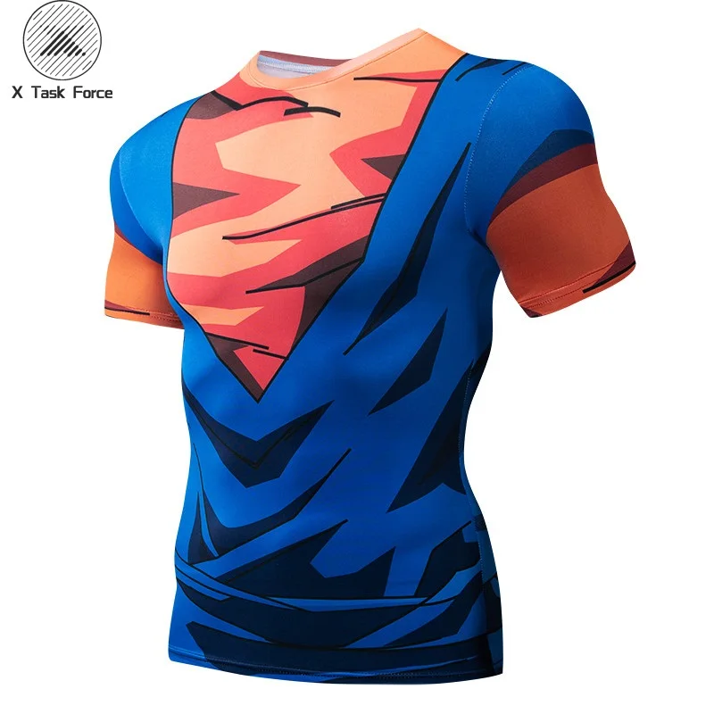 Dragon Ball T shirts Men Anime Fitness T-shirts Cosplay Compression Tshirts Bodybuilding Tops Tees Naruto GOKU Vegeta Camiseta | Мужская