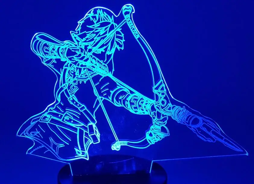 Zelda 2 Легенда о Зельде 3D ночные светильники Настольная лампа Аниме игра дыхание диких визуальная Иллюзия 3d Led Luces Navidad дропшиппинг - Испускаемый цвет: Zelda 2