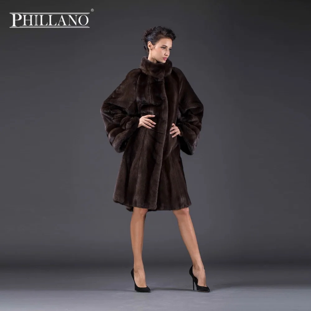 2016 PHILLANO Меховое Пальто Рукав летучая мышь Тёплая Зимняя Одежда Парка Шубы Из Меха