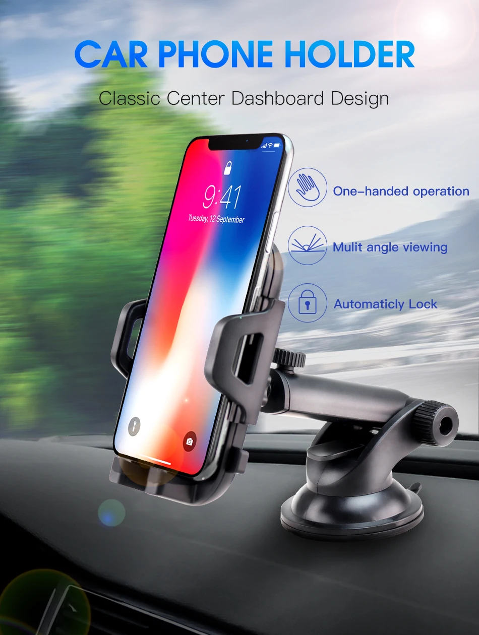 ACCEZZ Автомобильный держатель для телефона для iphone XR XS MAX Xiaomi Универсальный Автомобильный держатель для телефона с автоматической блокировкой для huawei mate 20 Pro 20 Lite 20