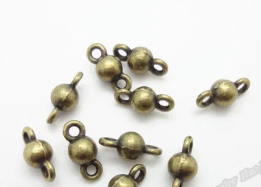 

200pcs Charm Double hanging ball connector pendant 11*5*5mm Antique silver bronze Handmade Jewelry Making DIY Supplies European