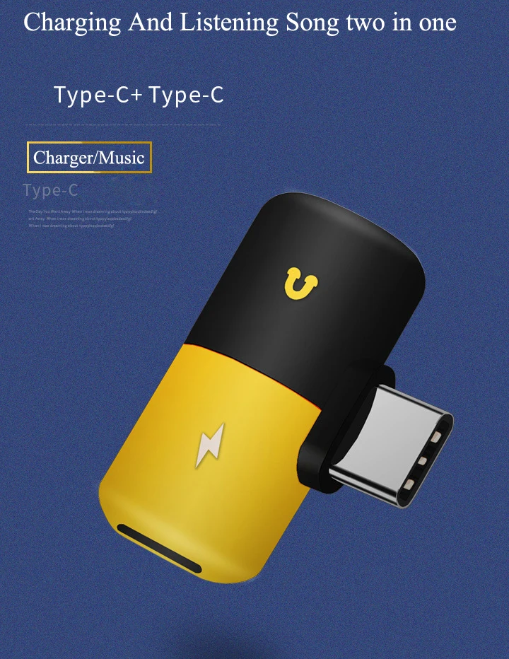 Olhveitra Mini 2 в 1 двойной порты сплиттер адаптер Тип C аудио разъем для наушников