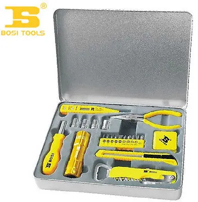 

Набор из 22 предметов, металлическая коробка, Подарочные инструменты в портативной прочной серебристой железной коробке