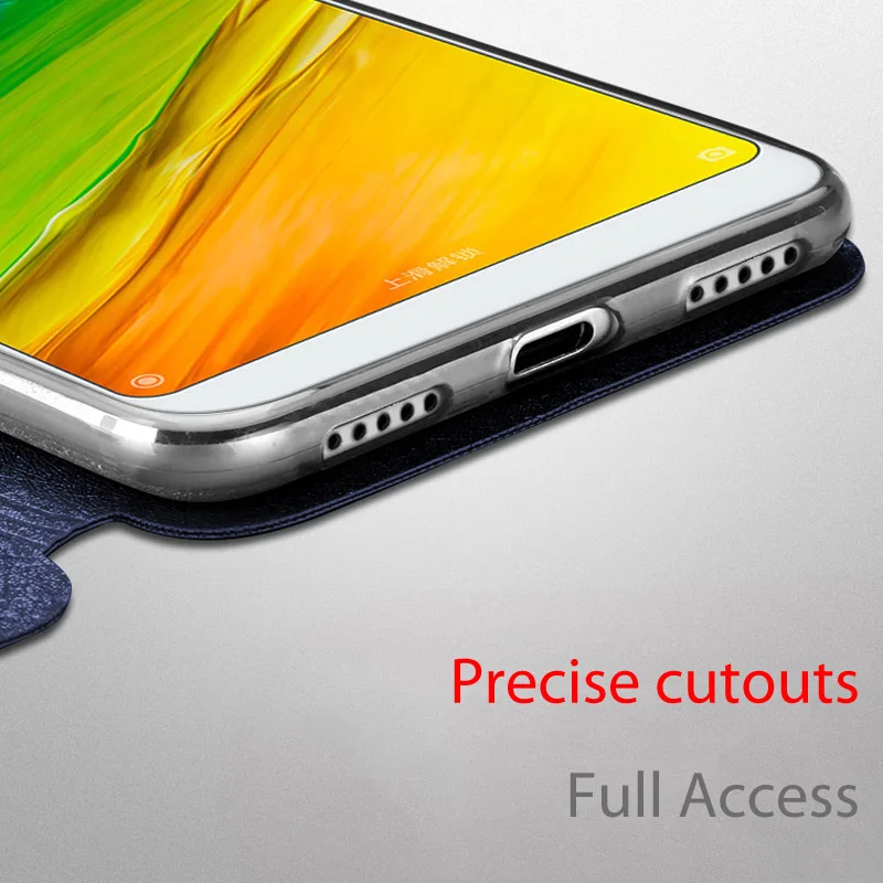 flip case for xiaomi redmi 5 plus case leather stand book PU Mofi luxury soft silicon capa glitter 5.99