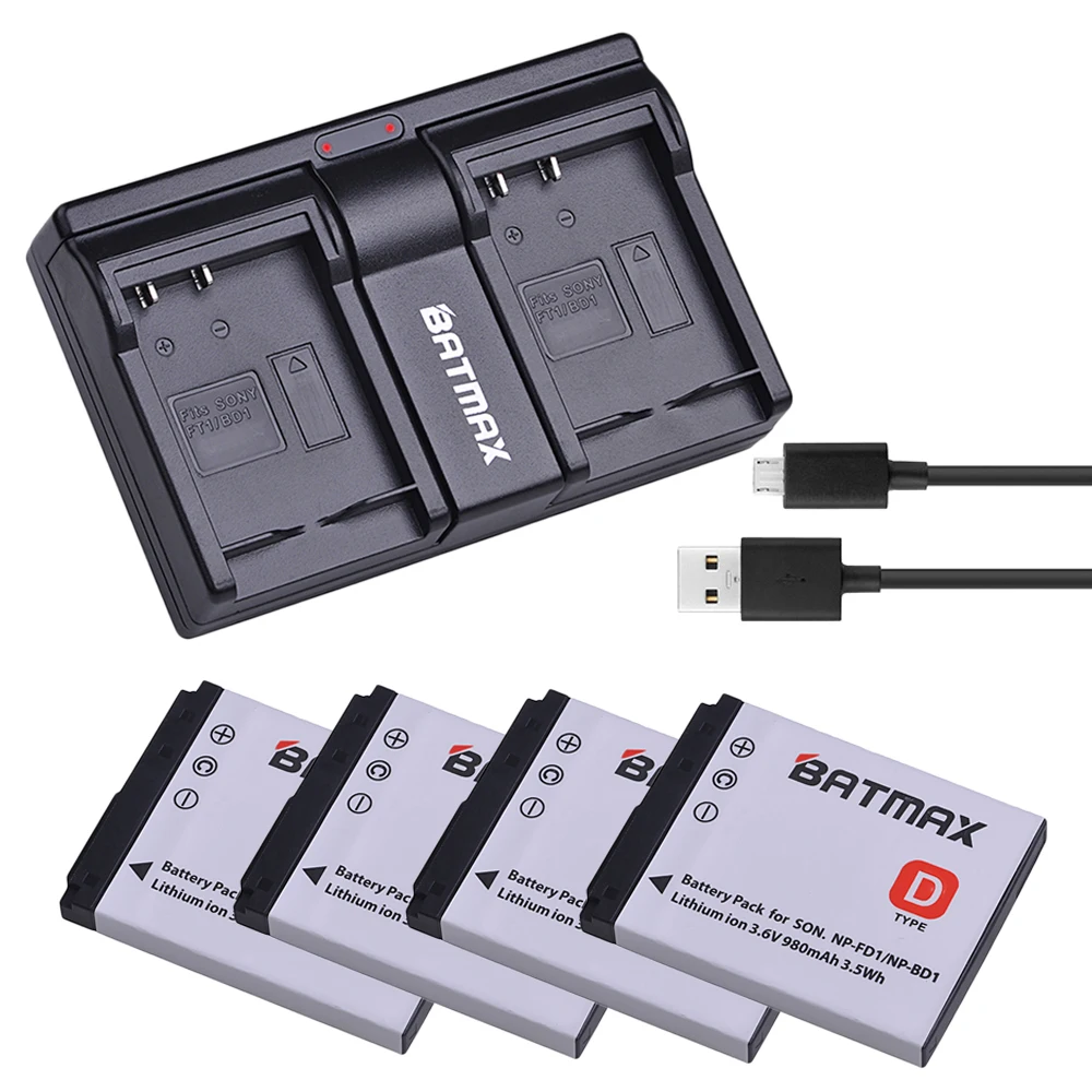 Аккумуляторы и зарядное устройство с двумя USB-портами для sony DSC T300 TX1 T900 T700 T500 T200 T77