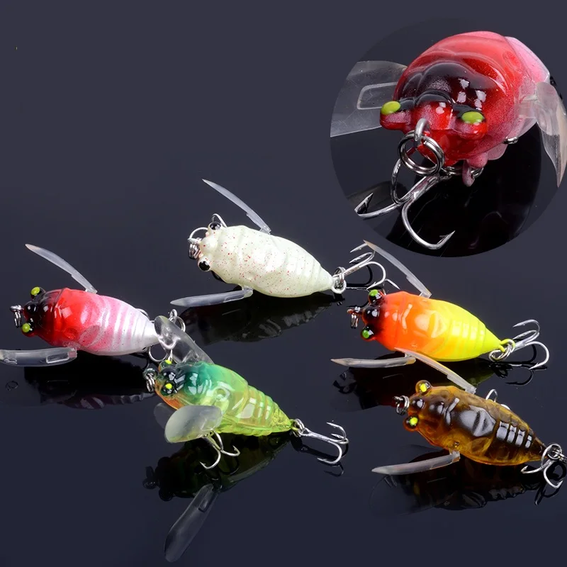 

Sirajiong 3Pcs Cicada Artificial lures Bait For Fishing Insects Fish Pesca Freshwater Carp Fishing tackle Wobbler 5 cm 6gram