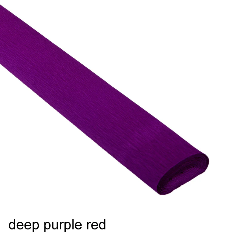 deep purple red Craft DIY Flower Wrapping 250x50cm Garland Crepe Paper 21 Colors Crinkled Party Decoration Decorative Origami - Цвет: deep purple red