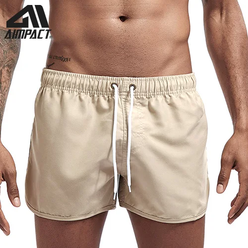 Kakhi Aimpact быстросохнущие пляжные шорты для мужчин лето повседневное Active Sexy BeachSurf Swimi человек спортсмен Gymi дома Hybird стволы PF55 - Цвет: Kakhi