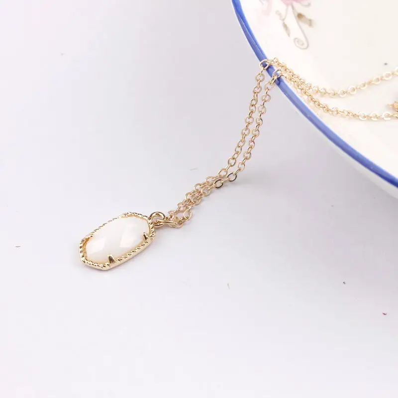 Gold White Золотая цепочка, вертикальное мини овальное колье, ожерелье для женщин, модное, известный бренд, ювелирное изделие, Осеннее Ожерелье - Окраска металла: Gold White