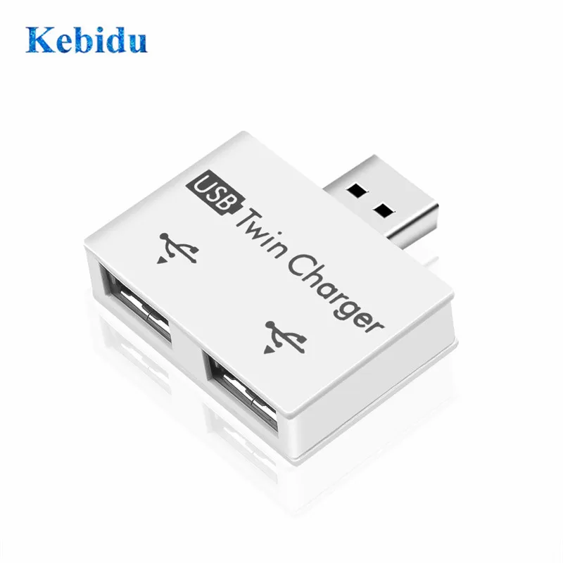 Мини USB концентратор KEBIDU к 2 портам зарядное устройство адаптер Портативный