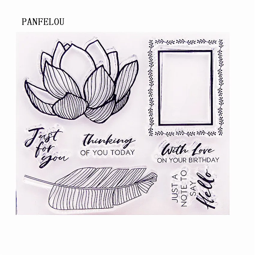 PANFELOU листья цветение прозрачный силиконовый штамп/печать DIY