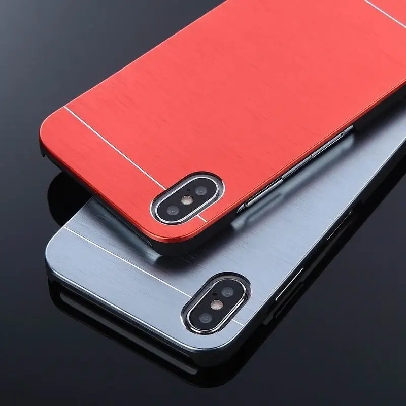 Luxury Aluminum Metal Brush Phone Case For iPhone X XS 7 8 Plus Hard Plastic Hybird Back Cover 6 6s Coque Fonda |